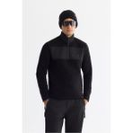 Avva Erkek Siyah Regular Fit Soğuğa Dayanıklı Fermuarlı Dik Yaka Polar Sweatshirt A42Y1380