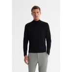 Avva Erkek Siyah Regular Fit Yarım Balıkçı Yaka Rayon Triko Kazak A42Y5100 - 3XL