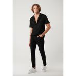 Avva Erkek Siyah Rinse Yıkamalı Esnek Pamuklu Berlin Slim Fit Jean Pantolon A41Y3513 - 31