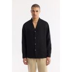 Avva Erkek Siyah V Yaka %100 Keten Comfort Fit Gömlek A51Y2105 - XL
