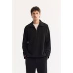 Avva Erkek Siyah Yarım Fermuarlı Viskon Karışımlı Bi-Stretch Comfort Fit Sweatshirt A52Y2096 - 2XL