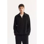 Avva Erkek Siyah Yarım Fermuarlı Viskon Karışımlı Bi-Stretch Comfort Fit Sweatshirt A52Y2096