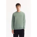 Avva Erkek Su Yeşili Bisiklet Yaka Pamuklu Bi-Stretch Baskılı Regular Fit Sweatshirt A52Y1325