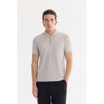 Avva Erkek Taş Kıvrılmaz Fermuarlı Polo Yaka Regular Fit T-Shirt A61Y1090