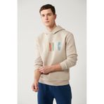 Avva Erkek Taş Şardonlu Kumaş Kapüşonlu Yaka Nakışlı Sweatshirt A32y1380
