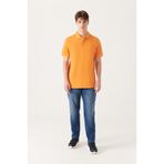 Avva Erkek Turuncu Basic Pamuklu Polo Yaka T-shirt E001004