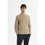 Avva Erkek Vizon 2 Düğmeli Pamuklu Polo Yaka Sweatshirt