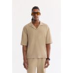 AVVA Erkek Vizon Apaj Yaka Pamuklu Soft Touch Comfort Fit T-Shirt A61Y2064