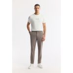 Avva Erkek Vizon Beli Lastikli Bi-Stretch Teknik Kumaş Slim Fit Pantolon A51Y3077 - 33