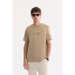 AVVA Erkek Vizon Bisiklet Yaka Baskılı Bi-Stretch İnterlok Comfort Fit T-Shirt A61Y1082 - XL
