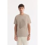 AVVA Erkek Vizon Bisiklet Yaka Baskılı Bi-Stretch İnterlok Regular Fit T-shirt A61Y1056 - XL