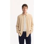 Avva Erkek Vizon Düğmeli Yaka Keten Karışımlı Slim Fit Gömlek B002001 - 2XL