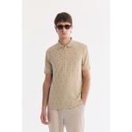 AVVA Erkek Vizon Kıvrılmayan Polo Yaka Fermuarlı Regular Fit T-Shirt A61Y1046