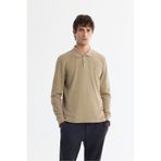 Avva Erkek Vizon Polo Yaka Pamuklu Basic Slim Fit Sweatshirt B001080