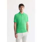 Avva Erkek Yeşil Kıvrılmaz Polo Yaka %100 Pamuk Basic Regular Fit T-Shirt B001032 - XXL