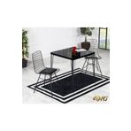 Avvio 70X70 Defne 2 Kişilik Yemek Masası-Mutfak Masası Masa Sandalye-Siyah Mermer Desenli Oval Kenar