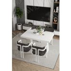 Avvio Angelos Lake Mdf Ayak Tokyo Demonte Sandalye 80X120 Yemek Masası Mutfak Masası 4 Kişilik