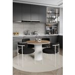 AVVİO Ares Bohem Lake Mdf Ayak 90x90 Yemek Masası Mutfak Masası Masa Sandalye Takımı
