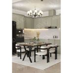 Avvio Aria Tokyo Demonte Sandalye 80X120 Yemek Masası Mutfak Masası 4 Kişilik