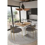 Avvio Arona Beyaz Lake Mdf Ayak 90x90 Yemek Masası Mutfak Masası 4 Kişilik Masa Takımı Teddy Sandalye AKÇA