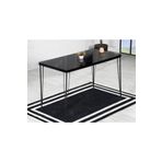 Avvio Arzu Yemek Masası Takımı-Mutfak Masası Takımı-Siyah Mermergörünümlü 60X120 Oval Kenar