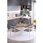 Avvio Bella Ptt Ayak Beyaz Polo Metal Sandalye 90X90 Yemek Masası Mutfak Masası Masa Sandalye Takımı