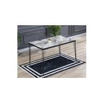 Avvio Beren Yemek Masası Takımı-Mutfak Masası Takımı-Beyaz Mermer Görünümlü 80X120 Oval Kenar
