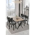 Avvio Carla Elma Sandalye 80x120 Yemek Masası Mutfak Masası 4 Kişilik Masa Sandalye Takımı AKÇA