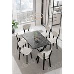 Avvio Dora Elma Sandalye 80X140 Yemek Masası Mutfak Masası 6 Kişilik Masa Sandalye Takım