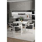Avvio Dora Lake Mdf Ayak Tokyo Demonte Sandalye 80x80 Yemek Masası Mutfak Masası 4 Kişilik BEYAZ