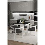 Avvio Dora Lake Mdf Ayak Tokyo Demonte Sandalye 80x80 Yemek Masası Mutfak Masası 4 Kişilik SİYAH MERMER