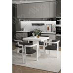 Avvio Dora Lake Mdf Ayak Tokyo Demonte Sandalye 80X80 Yemek Masası Mutfak Masası 4 Kişilik