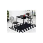 Avvio Ekru 2 Kişilik Yemek Masası Takımı-Mutfak Masası Takımı-Siyah Mermer Görünümlü 70X70 Oval Kenar