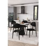 Avvio Elite Siyah Polo Metal Sandalye 90X90 Kare Yemek Masası Mutfak Masası Masa Sandalye Takımı