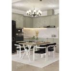 Avvio Elsa Tokyo Demonte Sandalye 80X120 Yemek Masası Mutfak Masası 4 Kişilik