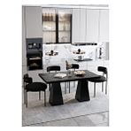 Avvio Frame Lake Mdf Ayak Teddy Sandalye 80x120 Yemek Masası Mutfak Masası 4 Kişilik Masa Sandalye Takım SİYAH MERMER