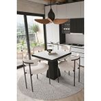 Avvio Lago Siyah Lake Mdf Ayak 80x80 Yemek Masası Mutfak Masası 4 Kişilik Masa Takımı Teddy Sandalye BEYAZ