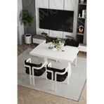 Avvio Leon Lake Mdf Ayak Tokyo Demonte Sandalye 80X120 Yemek Masası Mutfak Masası 4 Kişilik