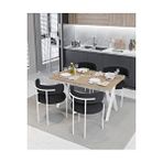 Avvio Majer Beyaz Teddy Sandalye 80x120 Yemek Masası Mutfak Masası 4 Kişilik Masa Sandalye Takımı AKÇA