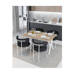 Avvio Majer Beyaz Teddy Sandalye 80X120 Yemek Masası Mutfak Masası 4 Kişilik Masa Sandalye Takımı