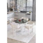 Avvio Matris Ptt Lake Mdf Ayak 4'Lü K 4'Lü 4'Lü Tokyo Metal Demonte Sandalye 90X90 Masa Sandalye Takımı