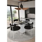 Avvio Milena Beyaz Lake Mdf Ayak 90X90 Yemek Masası Mutfak Masası 4 Kişilik Masa Takımı Teddy Sandalye