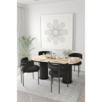 Avvio Miranda Ptt Silindir Ayak 80x140 Oval Yemek Masası Mutfak Masası Masa Sandalye Takımı(bukle Kumaş) AKÇA