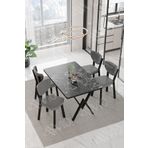 Avvio Pedra Elma Sandalye 80X120 Yemek Masası Mutfak Masası 4 Kişilik Masa Sandalye Takımı