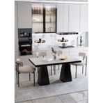 Avvio Pietro Lake Mdf Ayak Teddy Sandalye 80x120 Yemek Masası Mutfak Masası 4 Kişilik Masa Sandalye Takım DÜZ BEYAZ