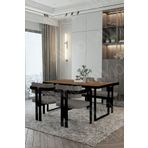 Avvio Roxy Metal Ayak Tokyo Demonte Sandalye 80X120 Yemek Masası Mutfak Masası 4 Kişilik