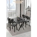 Avvio Rubi Elma Sandalye 80X120 Yemek Masası Mutfak Masası 4 Kişilik Masa Sandalye Takımı