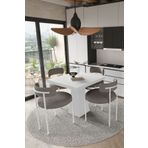 Avvio Savana Beyaz Lake Mdf Ayak 90X90 Yemek Masası Mutfak Masası 4 Kişilik Masa Takımı Teddy Sandalye