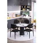 Avvio Talex Ptt Ayak Siyah Polo Metal Sandalye 90X90 Yemek Masası Mutfak Masası Masa Sandalye Takımı