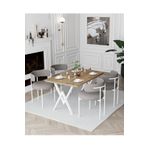 Avvio Trend Beyaz Teddy Sandalye 80X120 Yemek Masası Mutfak Masası 4 Kişilik Masa Sandalye Takımı